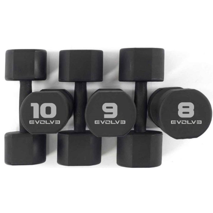 Evolve 10 porų CPU uretaninių hantelių komplektas 2 x 1 - 10 kg