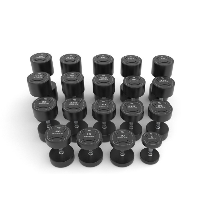 Evolve 10 porų TPU uretaninių hantelių komplektas 2 x 37.5 - 60kg