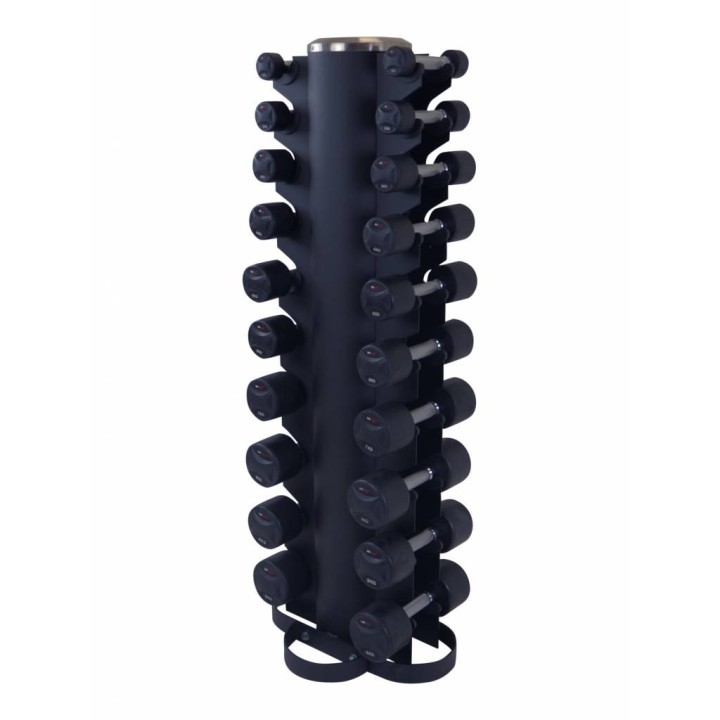 Crossmaxx LMX79.TD gumuotų hantelių rinkinys su stovu 2 x 1-10kg