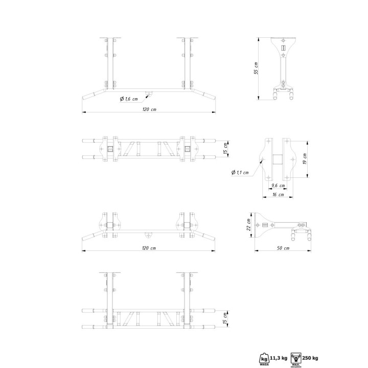 Marbo Sport MS-D203 skersinis prie sienos arba lubų