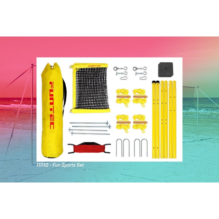 Funtec mobilus paplūdimio tinklinio rinkinys 3 mm 9,5 x 1 m