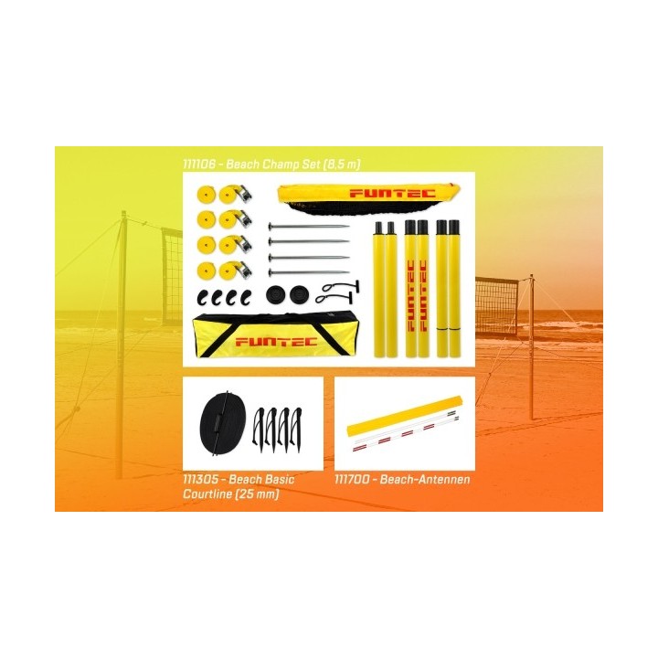 Funtec Beach Champ Set - Bundle3 nešiojamas paplūdimio tinklinio rinkinys