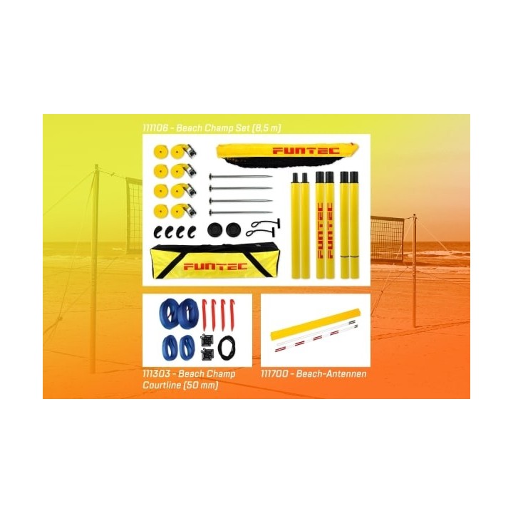 Funtec Beach Champ Set - Bundle1 nešiojamas paplūdimio tinklinio rinkinys