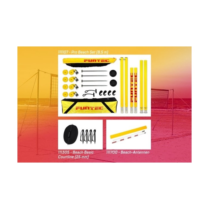 Funtec Pro Beach Set - Bundle2 nešiojamas paplūdimio tinklinio rinkinys