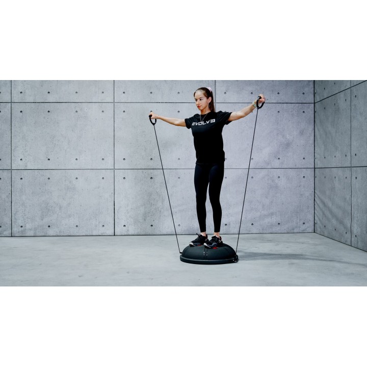 Evolve treniruočių kilimėlis 140 cm + balansinė pagalvė + hanteliai 2 x 2,5kg KARTU PIGIAU