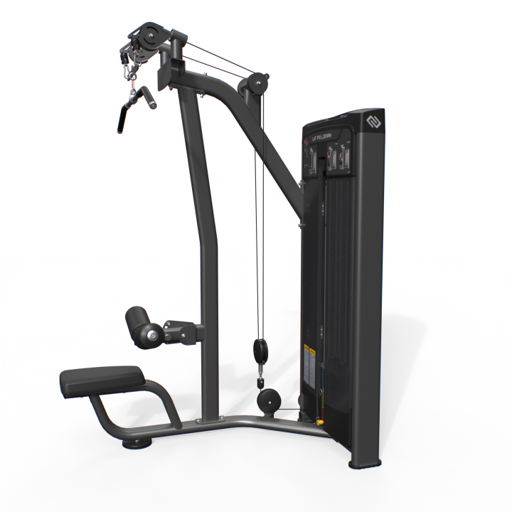 Evolve Ultra serijos selektorizuotas vertikalios traukos (Lat Pulldown) treniruoklis