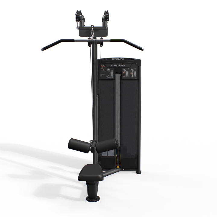 Evolve Ultra serijos selektorizuotas vertikalios traukos (Lat Pulldown) treniruoklis