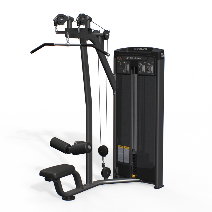 Evolve Ultra serijos selektorizuotas vertikalios traukos (Lat Pulldown) treniruoklis