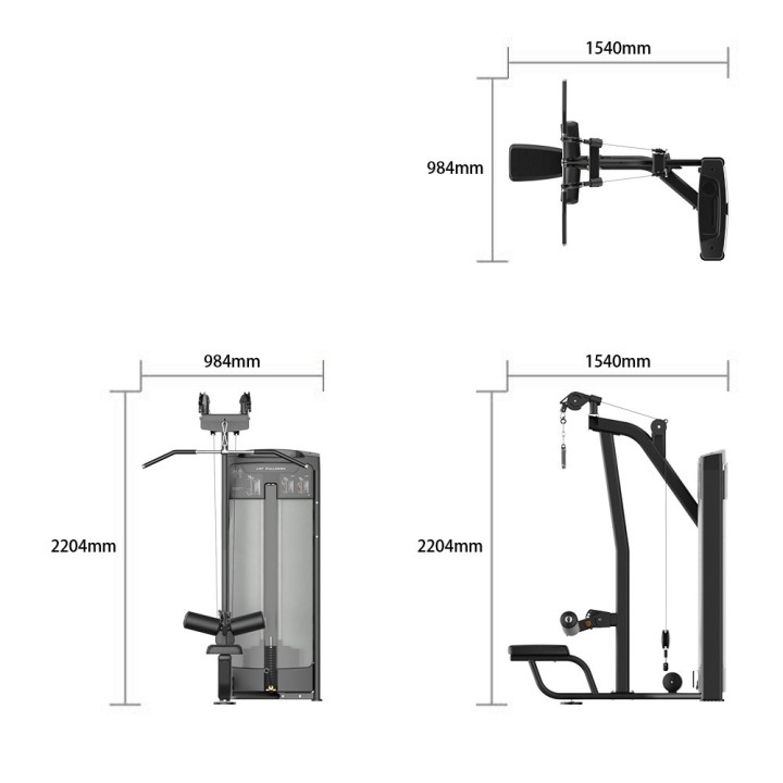 Evolve Ultra serijos selektorizuotas vertikalios traukos (Lat Pulldown) treniruoklis