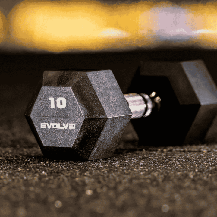 Evolve šešiakampių HEX hantelių komplektas su TPU uretano danga: 2 x 1 - 10 kg
