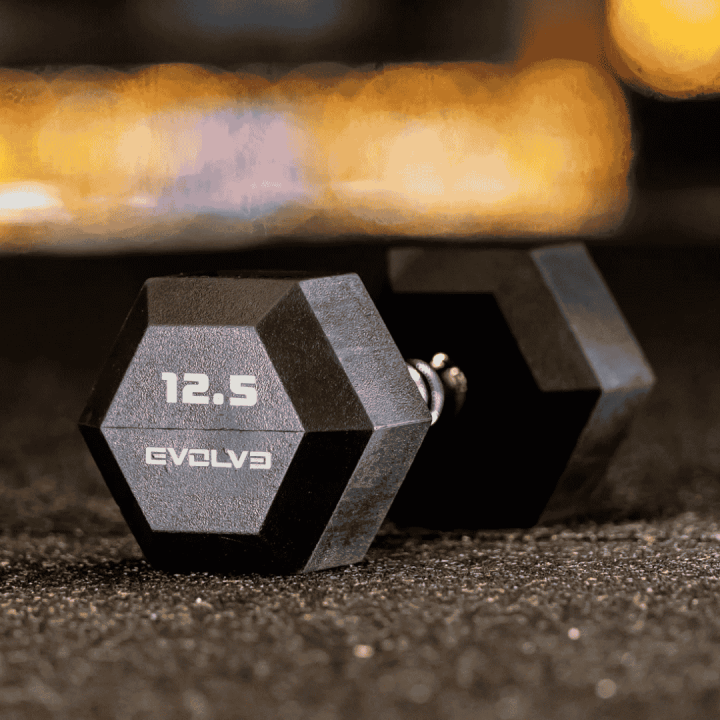 Evolve šešiakampių HEX hantelių komplektas su TPU uretano danga: 2 x 1 - 10 kg