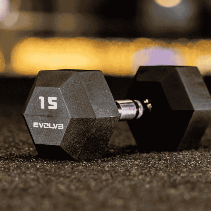 Evolve šešiakampių HEX hantelių komplektas su TPU uretano danga: 2 x 1 - 10 kg