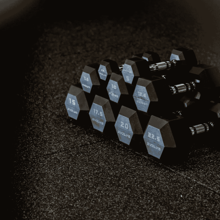 Evolve šešiakampių HEX hantelių komplektas su TPU uretano danga: 2 x 1 - 10 kg