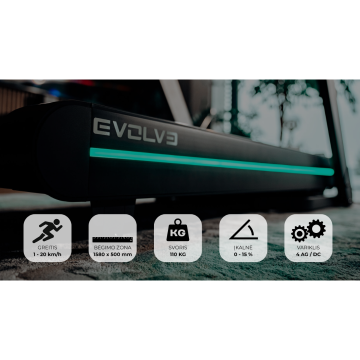 Evolve bėgimo takelis su 23,8'' TFT konsole (EV-TM-HT-300-TFT)