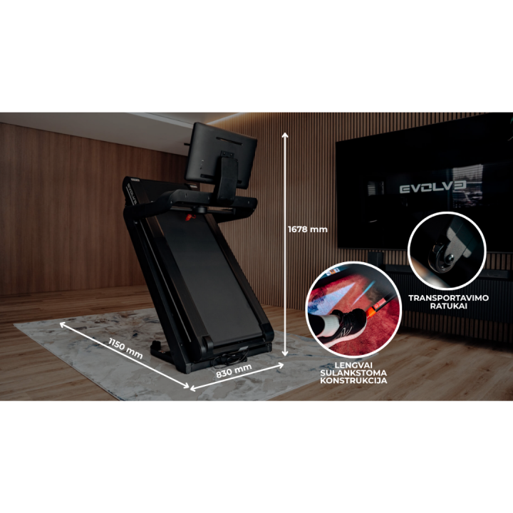 Evolve bėgimo takelis su 23,8'' TFT konsole (EV-TM-HT-300-TFT)