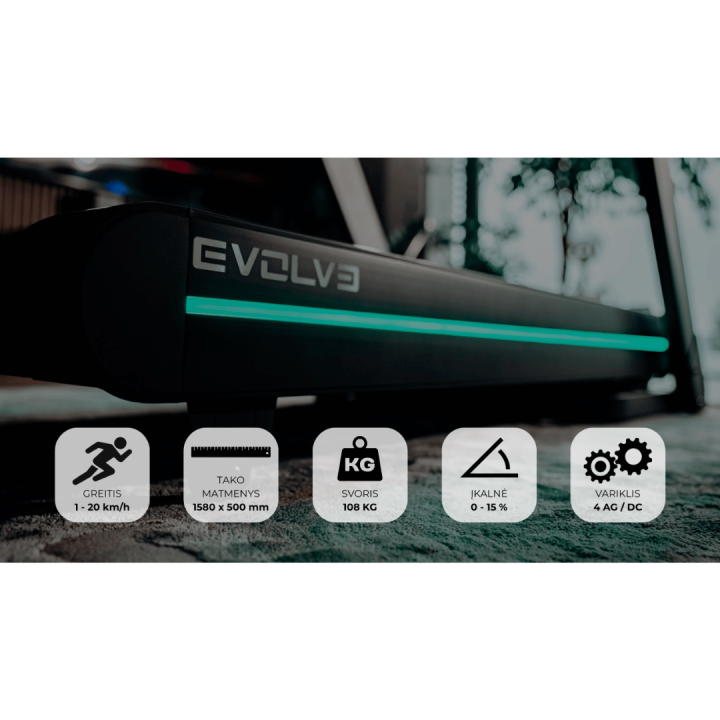Evolve bėgimo takelis su 300 LED konsole, TM-HT-300-LED