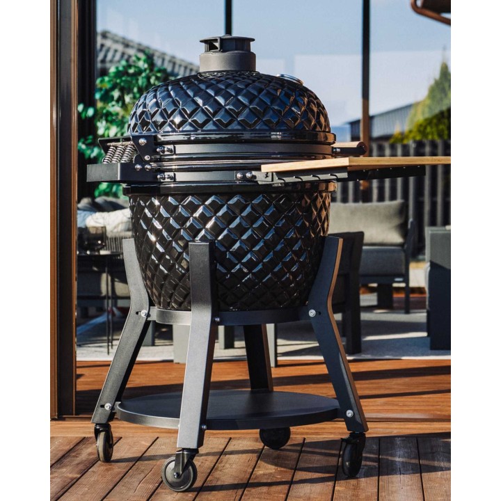 Evolve Kamado Ultra Series The Beauty + Bambukiniai Šoniniai Staliukai + Premium Vežimėlis (EV-KG-UL-GL-BT)