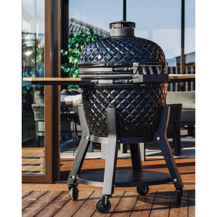 Evolve Kamado Ultra Series The Beauty + Bambukiniai Šoniniai Staliukai + Premium Vežimėlis (EV-KG-UL-GL-BT)