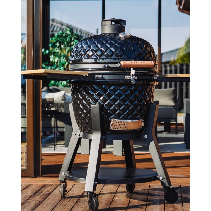 Evolve Kamado Ultra Series The Beauty + Bambukiniai Šoniniai Staliukai + Premium Vežimėlis (EV-KG-UL-GL-BT)