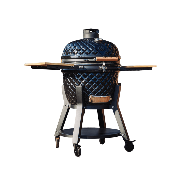 Evolve Kamado Ultra Series The Beauty + Bambukiniai Šoniniai Staliukai + Premium Vežimėlis (EV-KG-UL-GL-BT)