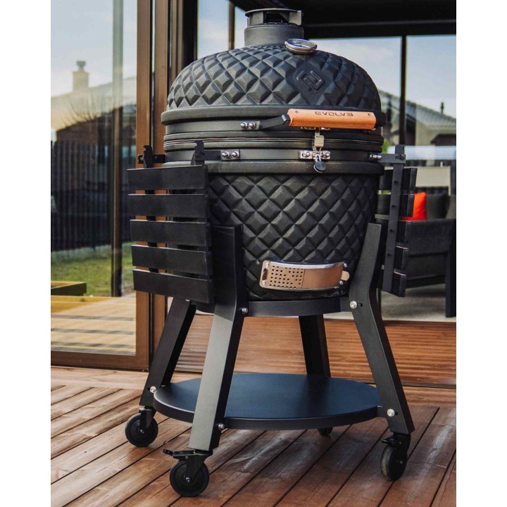 Evolve Kamado Ultra Series The Beast + HDPE Šoniniai Staliukai + Premium Vežimėlis + Šefo Combo (EV-KG-UL-MT-CC-PT)