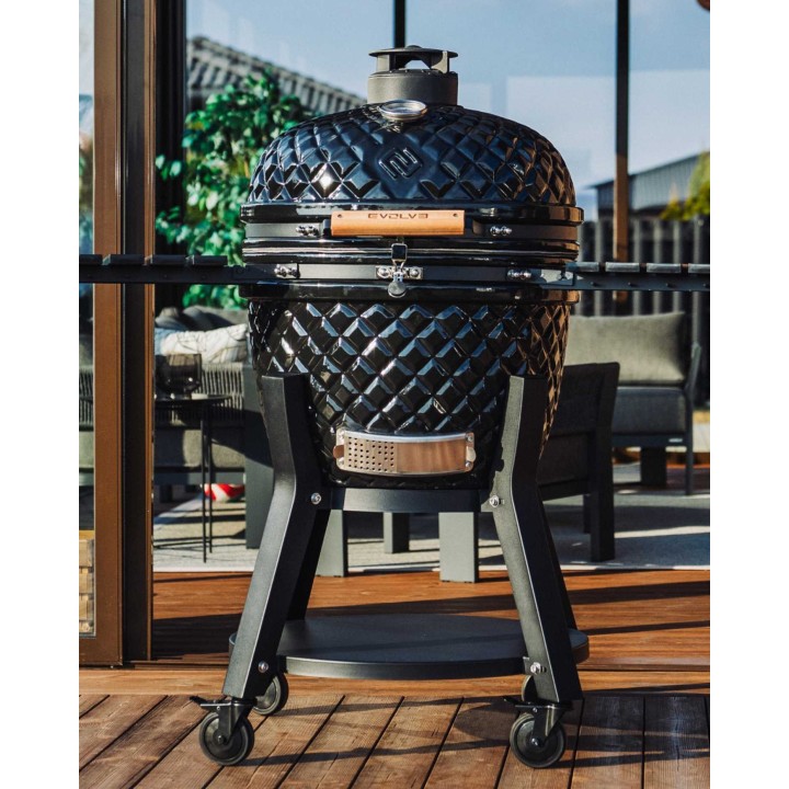 Evolve Kamado Ultra Series The Beauty + HDPE Šoniniai Staliukai + Premium Vežimėlis + Valymo rinkinys (EV-KG-UL-GL-EC-PT)