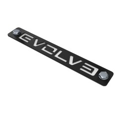 Evolve nerūdijančio plieno maža logotipo plokštelė (EV-AT-LP-050)