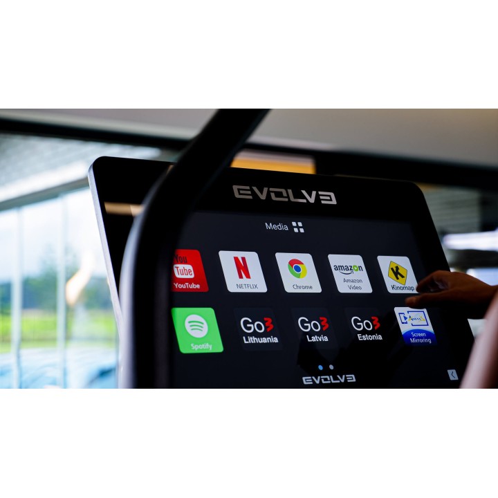Evolve Econ Series bėgimo takelis su 21,5 colio konsole ir 48 % įkalne, TM-HT-225-TFT