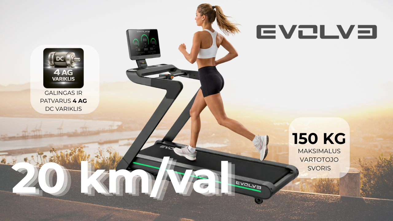 Evolve bėgimo takelis baneris